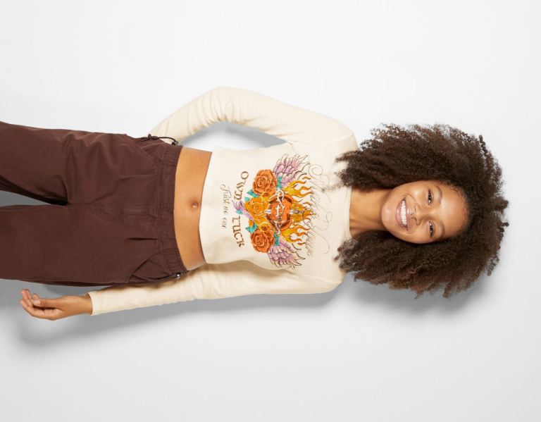 Bershka Elastane T-shirts Dames Wit | muoyeHrSOHk