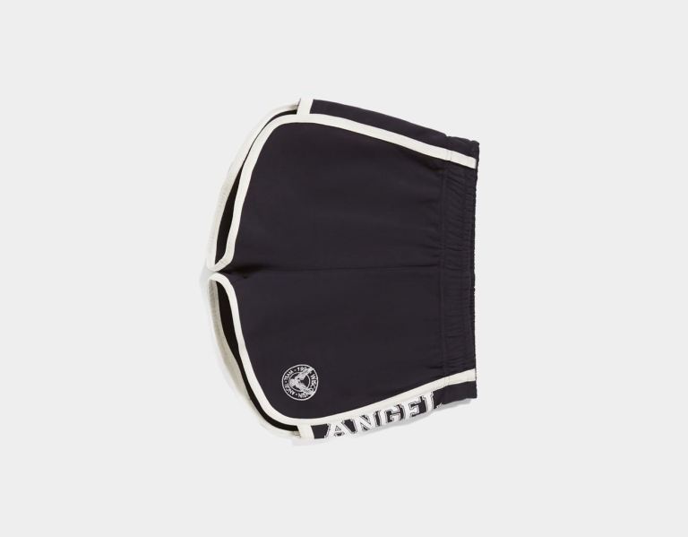 Bershka Embroidered Plush Korte Broek Dames Donkerblauw | RFm9v66fgDu