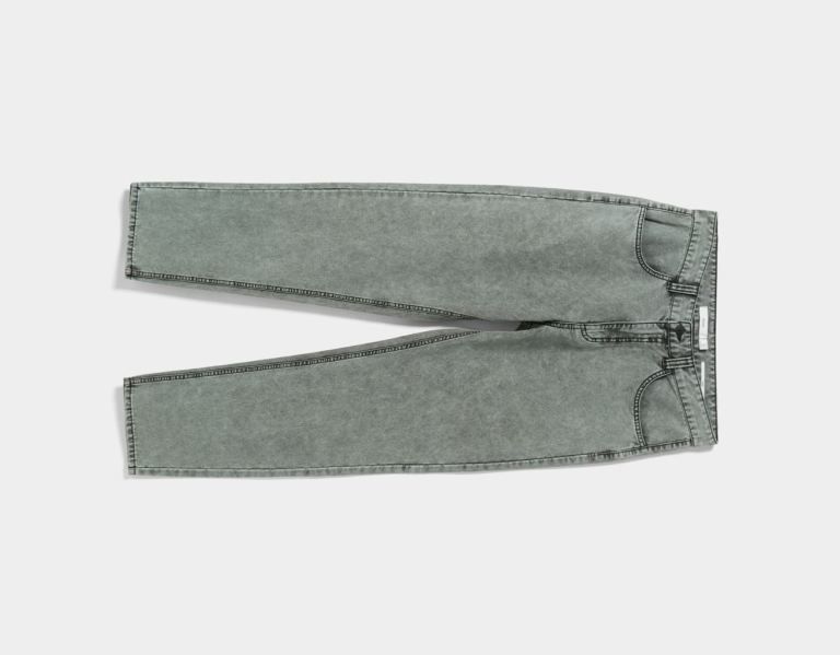 Bershka Faded Canvas Broek Heren Turquoise | wRHPDB0pT3P