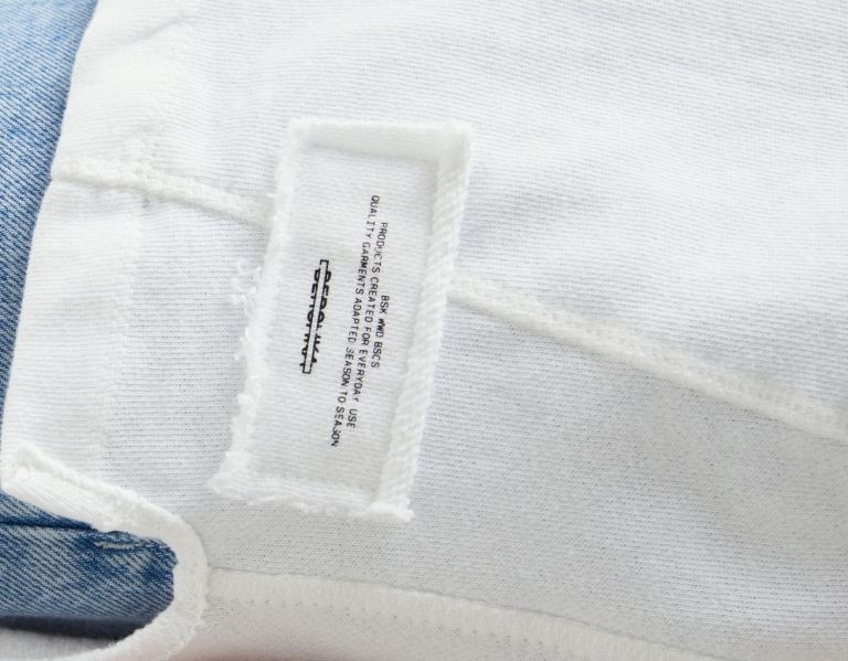 Bershka Faded Plush T-shirts Heren Wit | du6WtVaKstZ