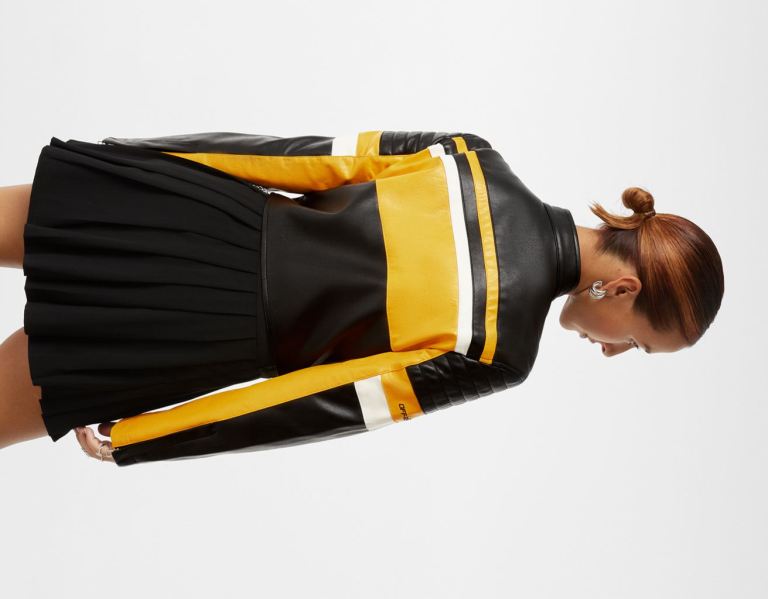 Bershka Faux Leren Race Biker Jassen Dames Geel | eMtXOgXkhlg