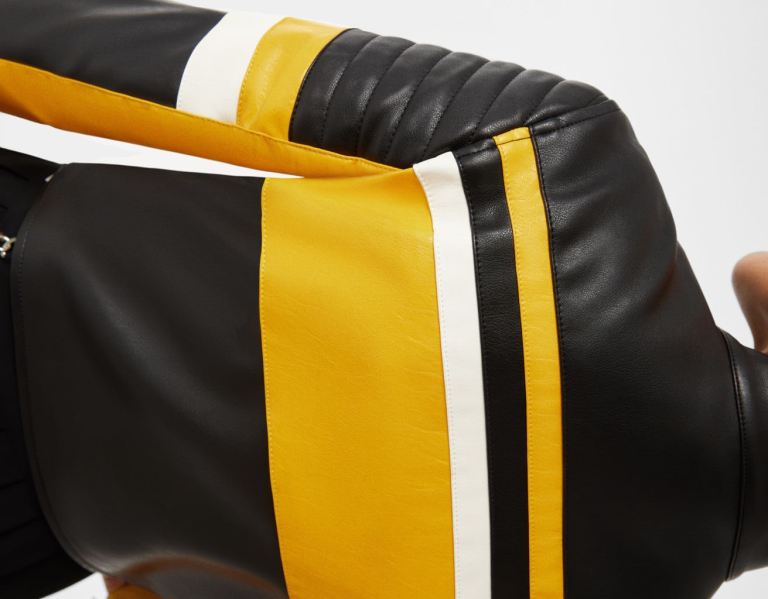 Bershka Faux Leren Race Biker Jassen Dames Geel | eMtXOgXkhlg