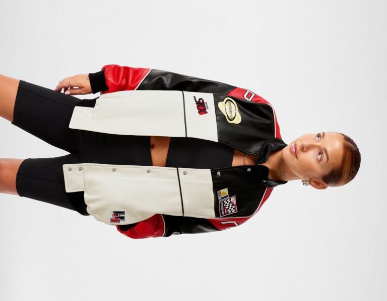 Bershka Faux Leren Race Bomber Jassen Dames Rood | A4pTbTiGMNA