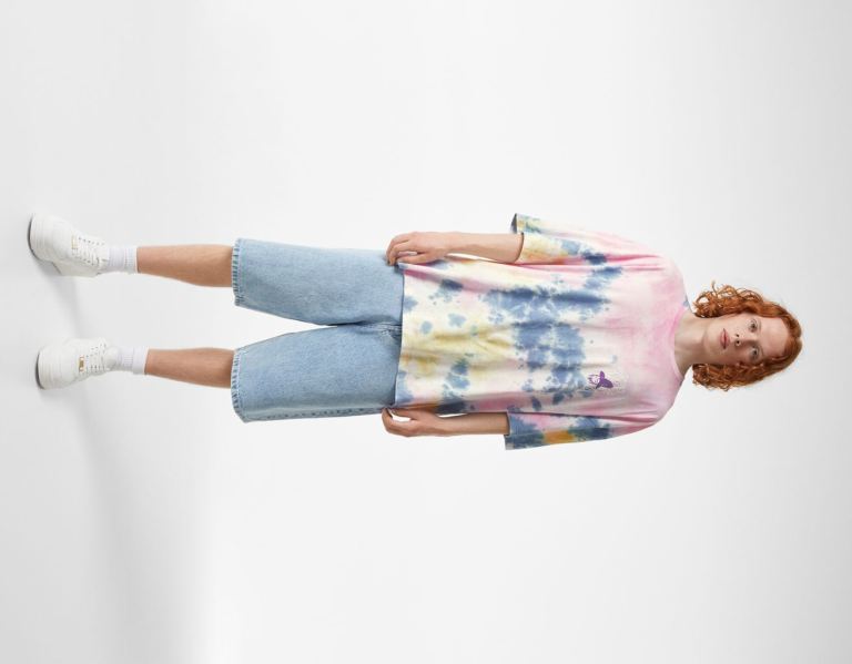 Bershka Faux Leren T-shirts Heren Blauw | cpmvrovGEWY