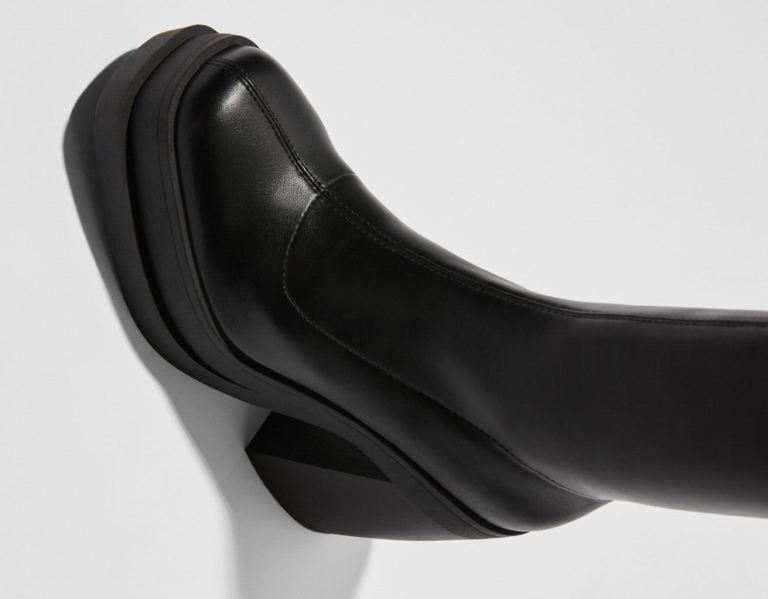 Bershka Fitted High-heel Ankle Platform Laarzen Dames Zwart | E2MtSnHwHg7