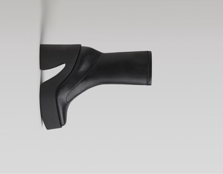 Bershka Fitted High-heel Platform Enkellaars Dames Zwart | LijCpyuBOIp