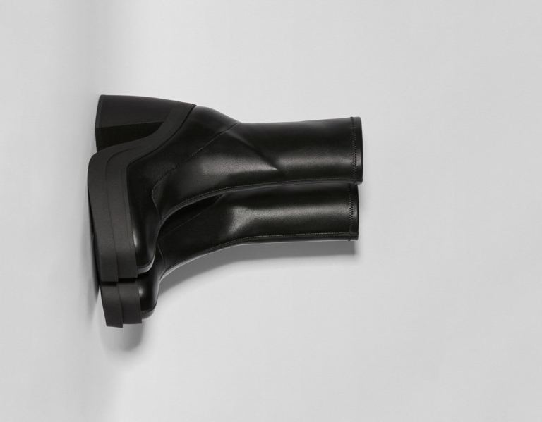 Bershka Fitted High-heel Platform Enkellaars Dames Zwart | ZphAv0eBZkW