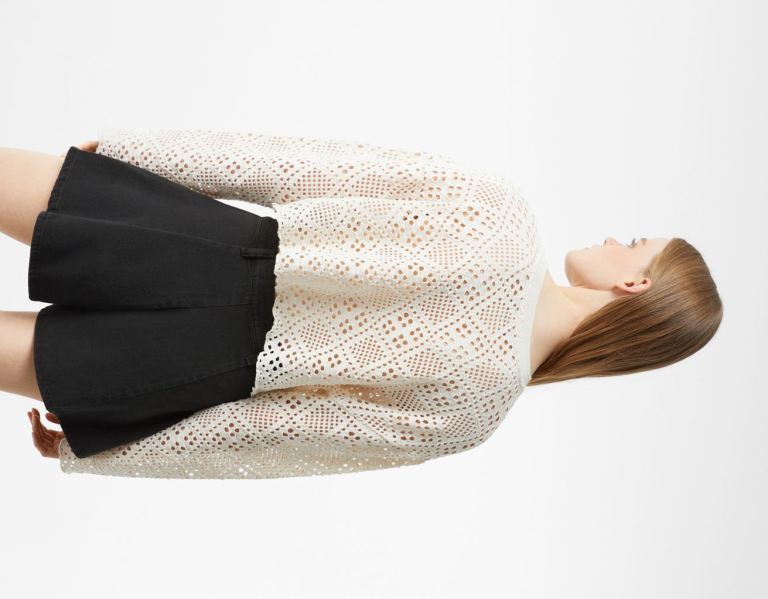 Bershka Flared Twill Korte Broek Dames Zwart | 5nGzGwaSvhH