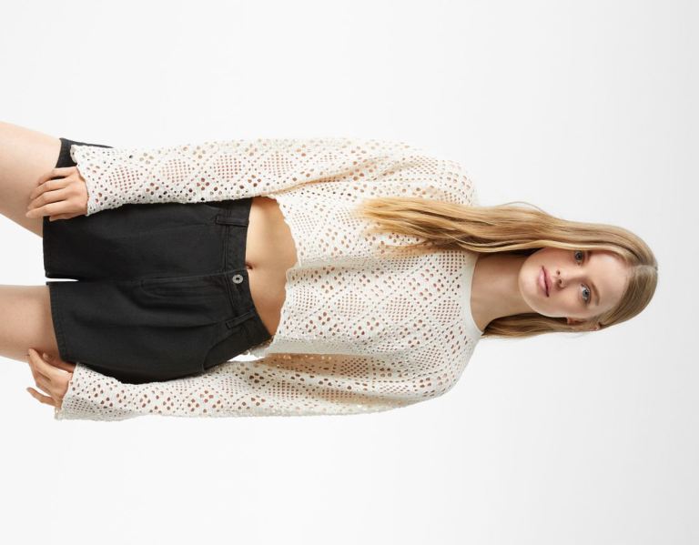 Bershka Flared Twill Korte Broek Dames Zwart | 5nGzGwaSvhH