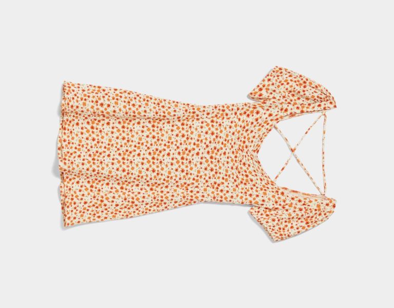 Bershka Floral Print Mini Jurken Dames Wit | CCEtb2AiKR5