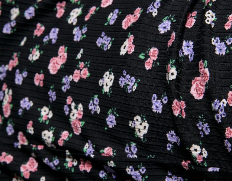Bershka Floral Print Mini Jurken Dames Zwart | h2RAPJOcdAp