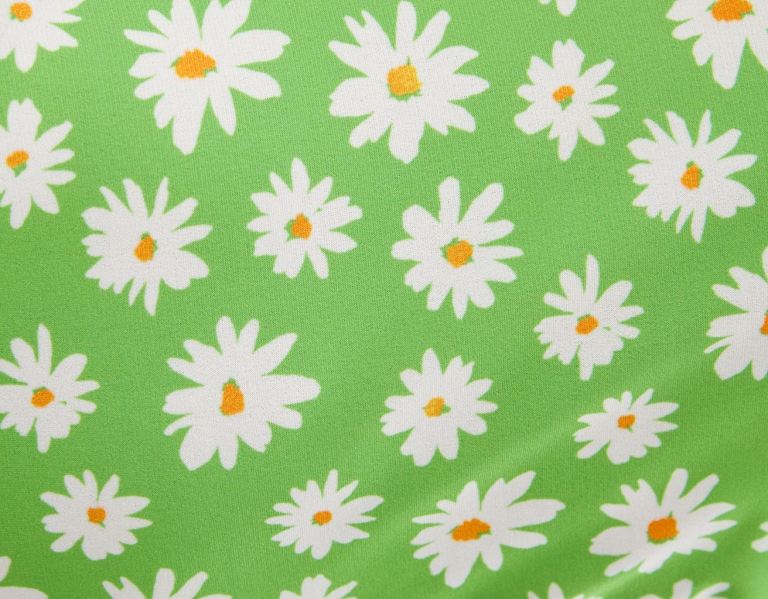 Bershka Floral Print Mini With Embellished Trim Jurken Dames Groen | ZFxamAk9wFQ