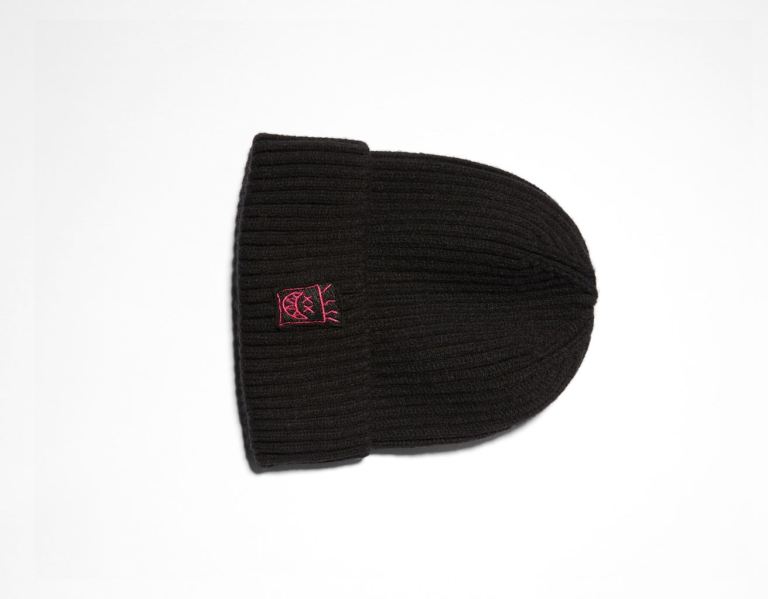 Bershka Funny Embroidered Beanie Caps Heren Zwart | C5TnTMm6A6B