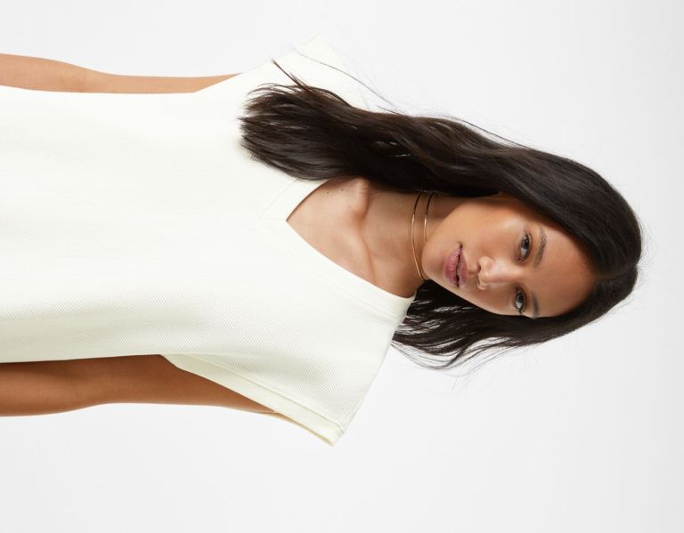 Bershka Gebreid V-neck Vest Gebreide Kleding Dames Wit | 2Y2wOycxRjZ