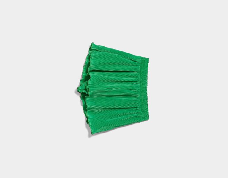 Bershka Geplooid Korte Broek Dames Groen | loccxfEHI94