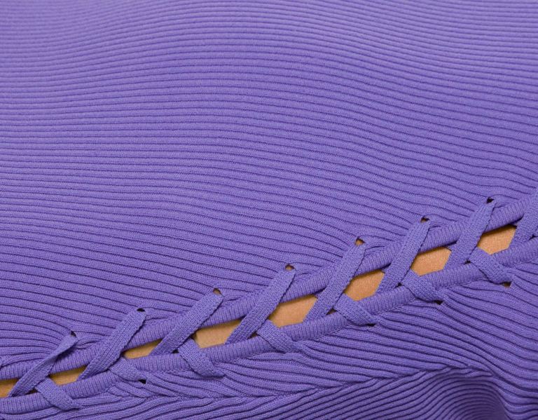 Bershka Geribbeld Kanten-up Mini Jurken Dames Paars | CfrFd5ylLUY