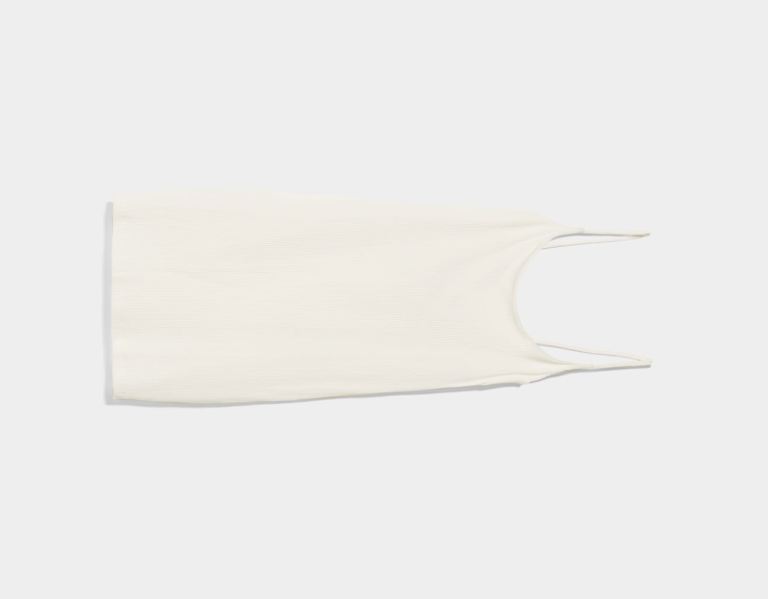 Bershka Geribbeld Mini With Straps Jurken Dames Wit | tRDv5x8akvW