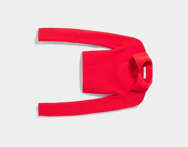 Bershka Geribbeld Roll Neck Trui With Rits Truien Dames Rood | EjSpU3kPBLG
