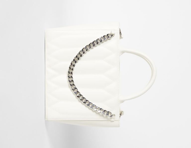 Bershka Gewatteerd Rigid Tote Tassen Dames Wit | yHMUgLGm49t