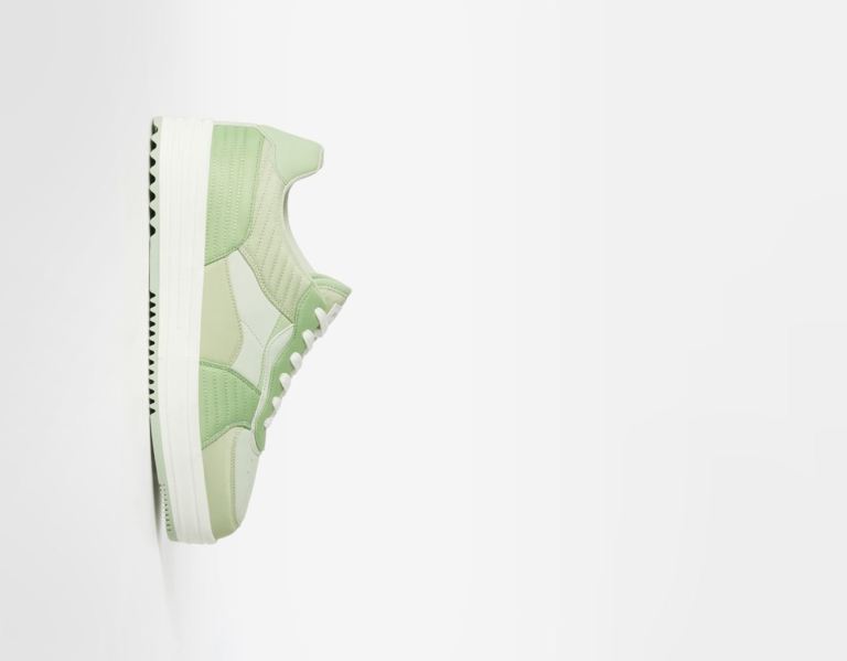 Bershka Gewatteerd With Topstitching Sportschoenen Heren Groen | BUsdGuN8GYR
