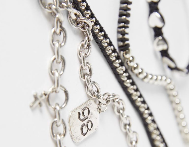 Bershka Heart Bracelet Sieraden Heren Zwart | HfvLRJdriMT