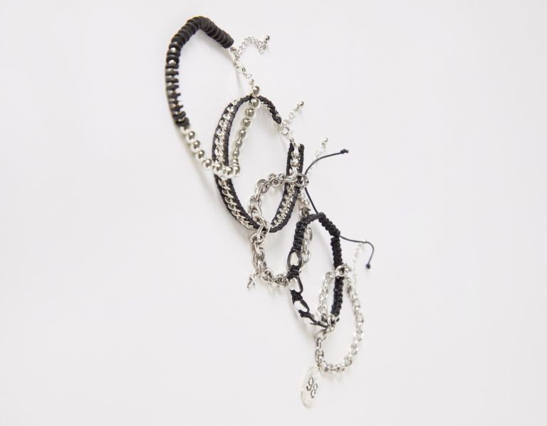 Bershka Heart Bracelet Sieraden Heren Zwart | HfvLRJdriMT