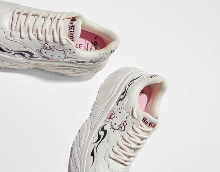 Bershka Hello Kitty High-top Sneakers Dames Wit | JqmWoh3fVKZ