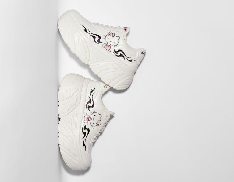 Bershka Hello Kitty High-top Sneakers Dames Wit | JqmWoh3fVKZ