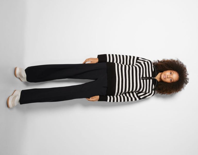 Bershka High Neck Trui With Rits Truien Dames Zwart | E06sD9K0jDx