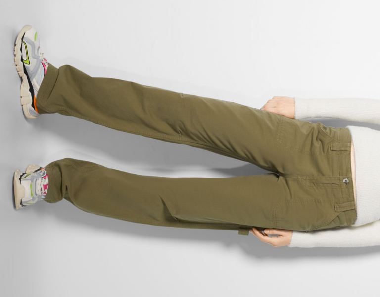 Bershka Katoenen Carpenter Pants Cargo Dames Khaki | dAeTkzxz8JT