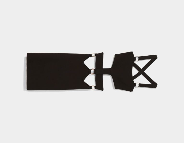 Bershka Knit Jurken With Cut-out Rings Gebreide Kleding Dames Zwart | j8O1ZAZ8is8