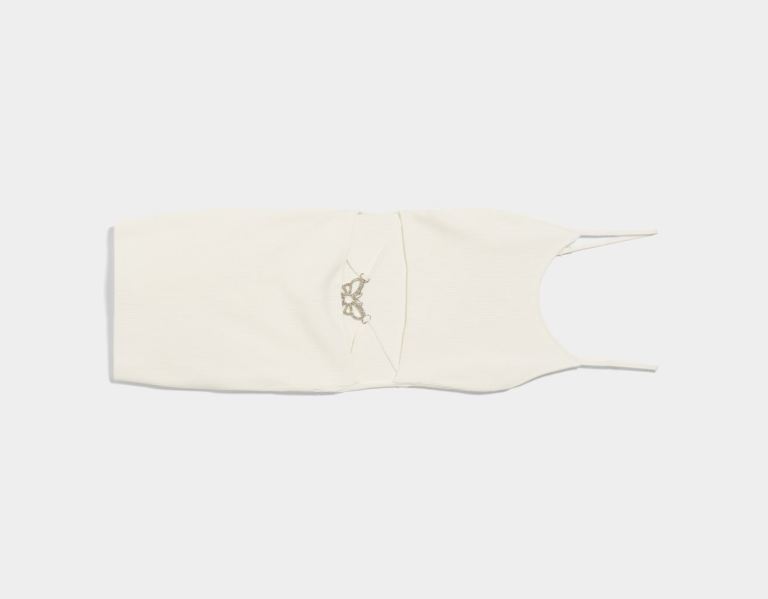 Bershka Knit Mini With Bejeweled Butterfly Jurken Dames Wit | NVCGcv1VYv6
