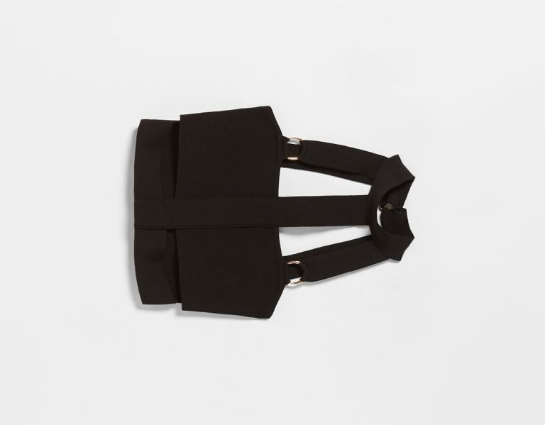 Bershka Knit With Ring Detail Topjes Dames Zwart | tw6M17CSktP