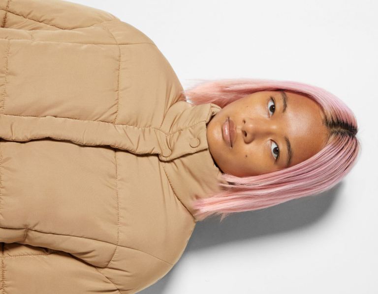 Bershka Kort Puffer Jassen Dames Bruin | b39V6eHLmCq