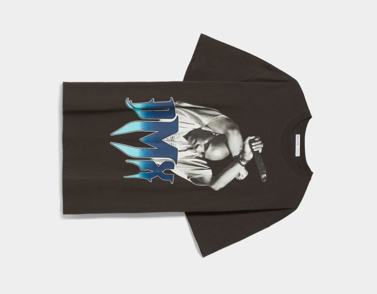 Bershka Kort Sleeve Dmx Print T-shirts Dames Zwart | SE9a7sWQs15