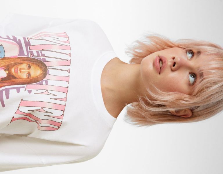 Bershka Kort Sleeve Jennifer Lopez Print T-shirts Dames Wit | 7UOPb3gFVJk