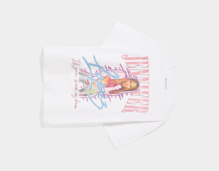 Bershka Kort Sleeve Jennifer Lopez Print T-shirts Dames Wit | 7UOPb3gFVJk