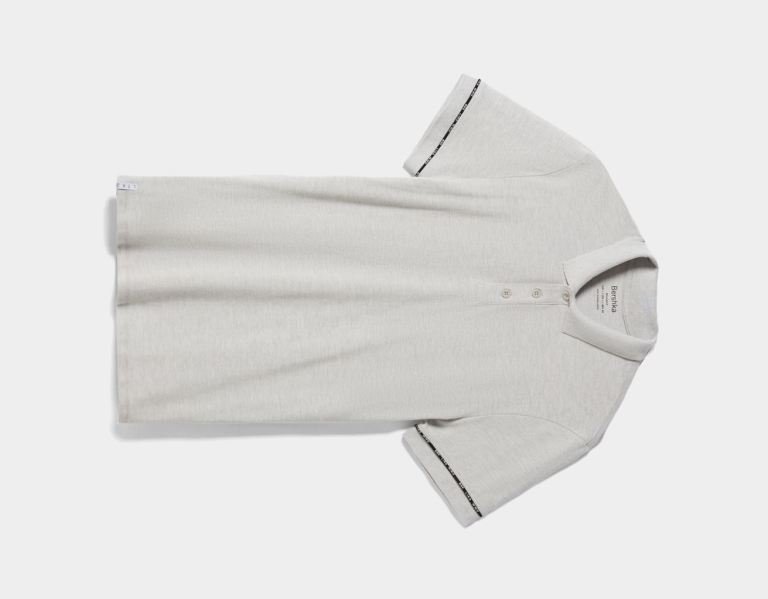 Bershka Kort Sleeve Piqué Polo Shirt T-shirts Heren Grijs | aNTeMWaCULi