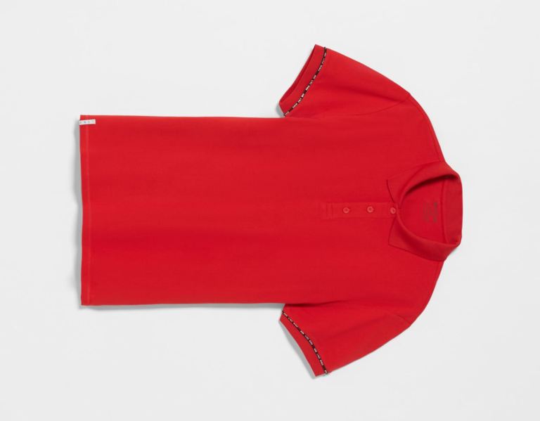 Bershka Kort Sleeve Piqué Polo Shirt T-shirts Heren Rood | vzPro13rnx2