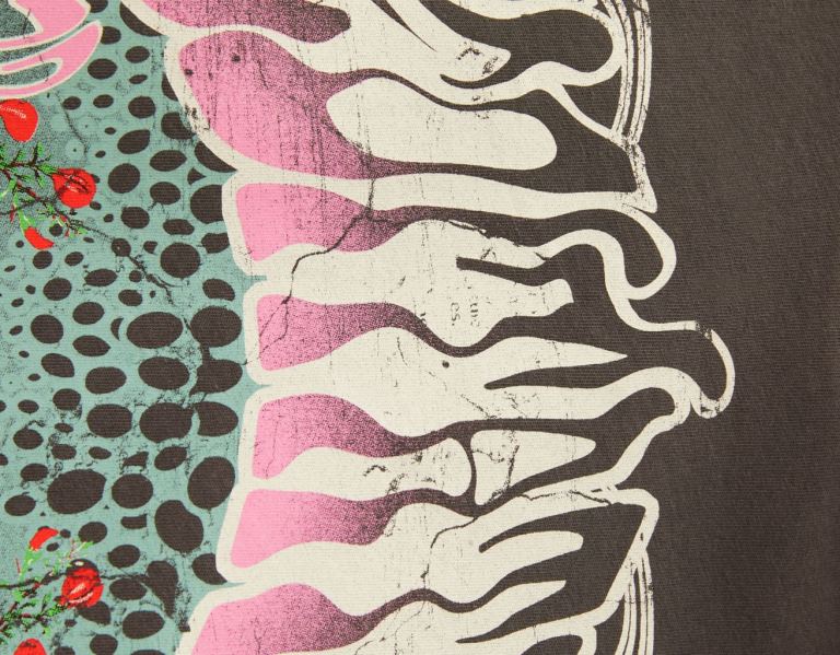 Bershka Kort Sleeve Skeleton Print T-shirts Dames Zwart | 1VSkTpiuGNh