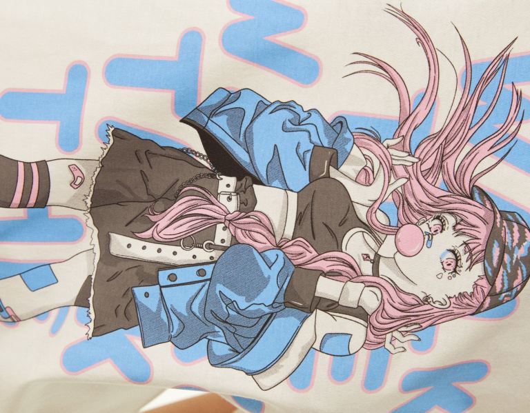 Bershka Kort Sleeve With Anime Print T-shirts Dames Wit | VD3DozPnTlO