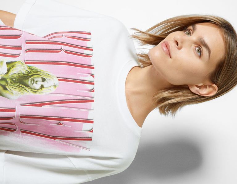 Bershka Kort Sleeve With Britney Spears Print T-shirts Dames Wit | KeNskyUKotw