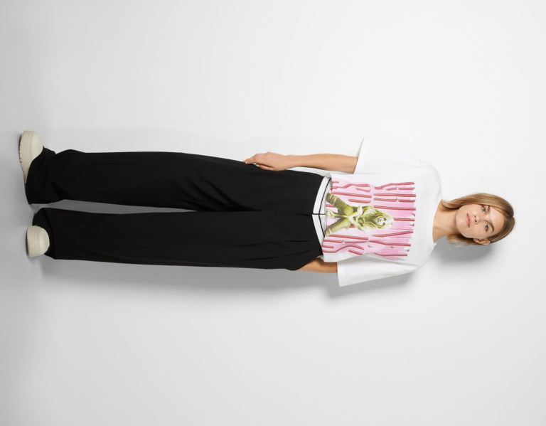 Bershka Kort Sleeve With Britney Spears Print T-shirts Dames Wit | KeNskyUKotw
