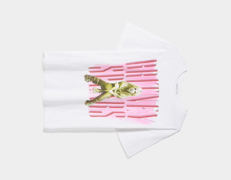 Bershka Kort Sleeve With Britney Spears Print T-shirts Dames Wit | KeNskyUKotw