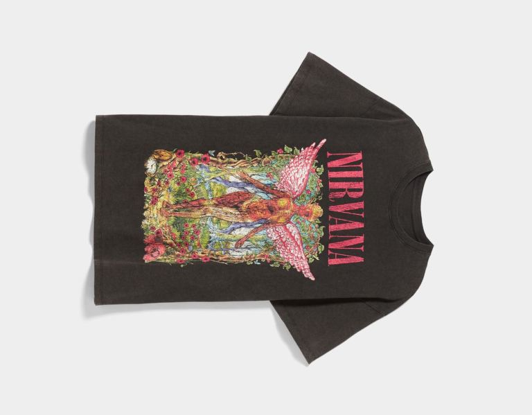 Bershka Kort Sleeve With Nirvana Print T-shirts Dames Zwart | xp9wxgC5U5k