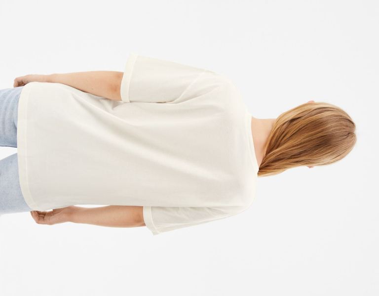 Bershka Kort Sleeve With Print T-shirts Dames Wit | 22bAvNYMTmV