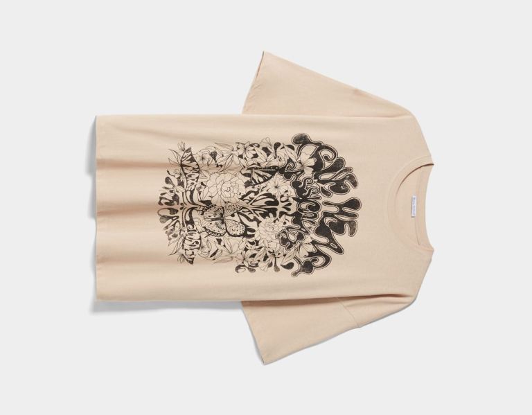 Bershka Kort Sleeve With Print T-shirts Dames Bruin | 27cgLI1WlZ8