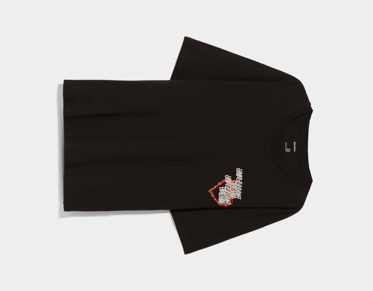 Bershka Kort Sleeve With Print T-shirts Heren Zwart | DzDX4yTqJgy