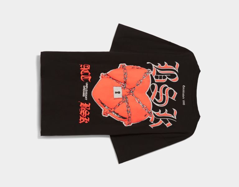 Bershka Kort Sleeve With Print T-shirts Heren Zwart | DzDX4yTqJgy