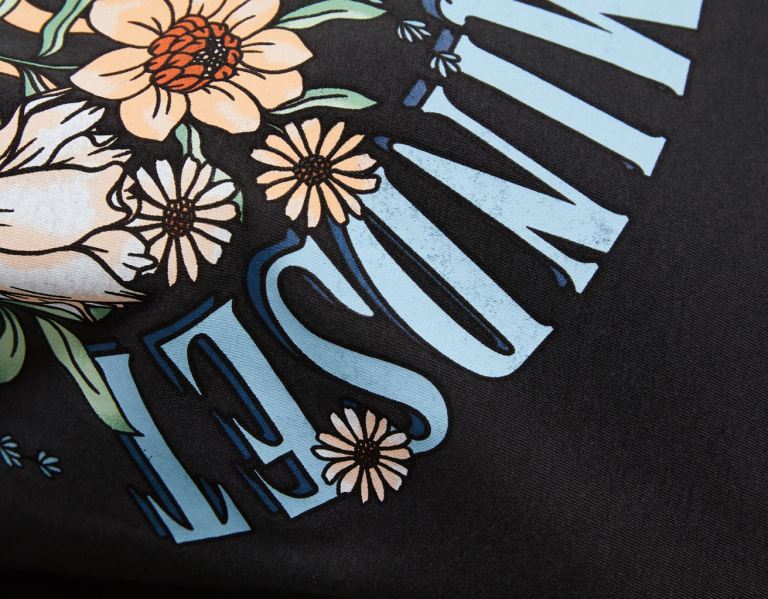 Bershka Kort Sleeve With Print T-shirts Dames Zwart | L8tLEL3hRsB